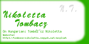 nikoletta tombacz business card